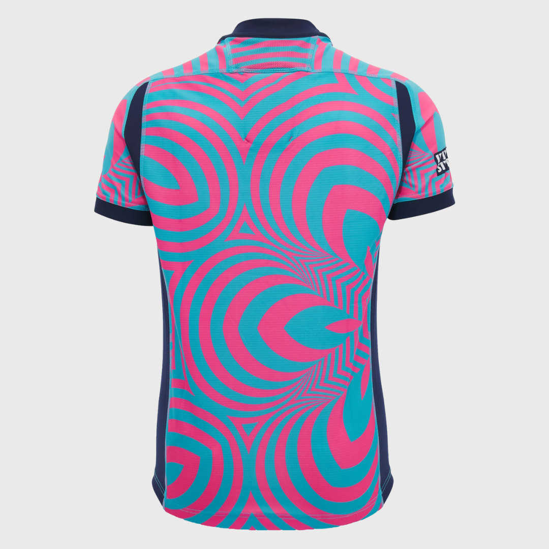 Macron Scotland Rugby Kid's Training Jersey Neon Blue/Pink 2026/27