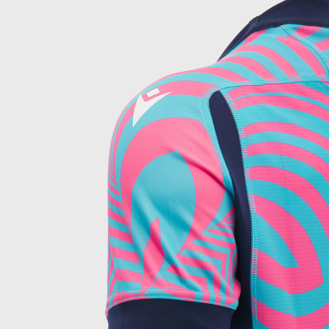 Macron Scotland Rugby Kid's Training Jersey Neon Blue/Pink 2026/27