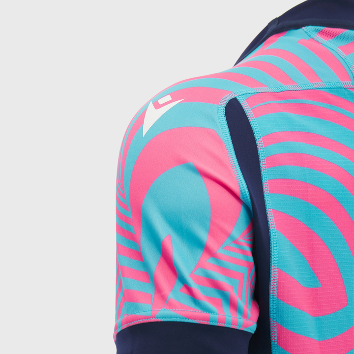 Macron Scotland Rugby Kid's Training Jersey Neon Blue/Pink 2026/27