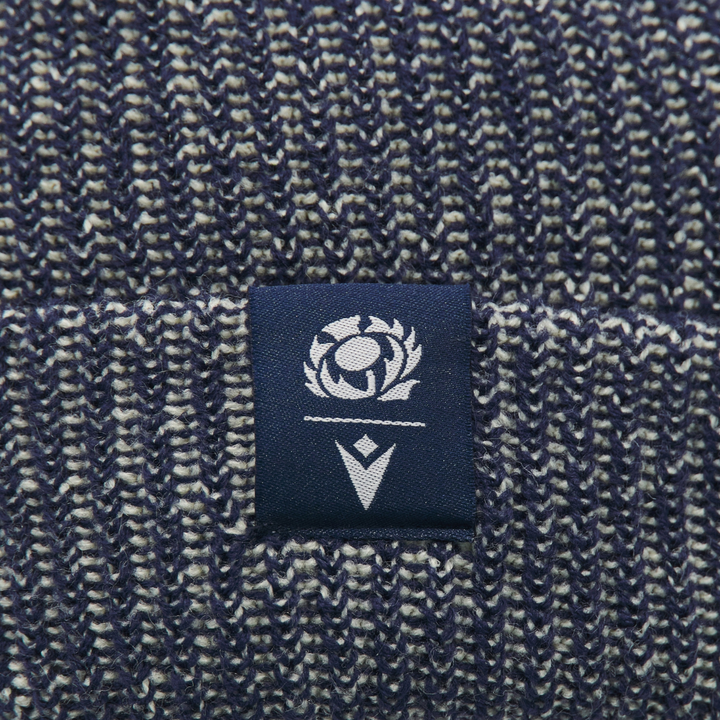 Macron Scotland Rugby Waffle Beanie Hat Navy/Sand 2026/27