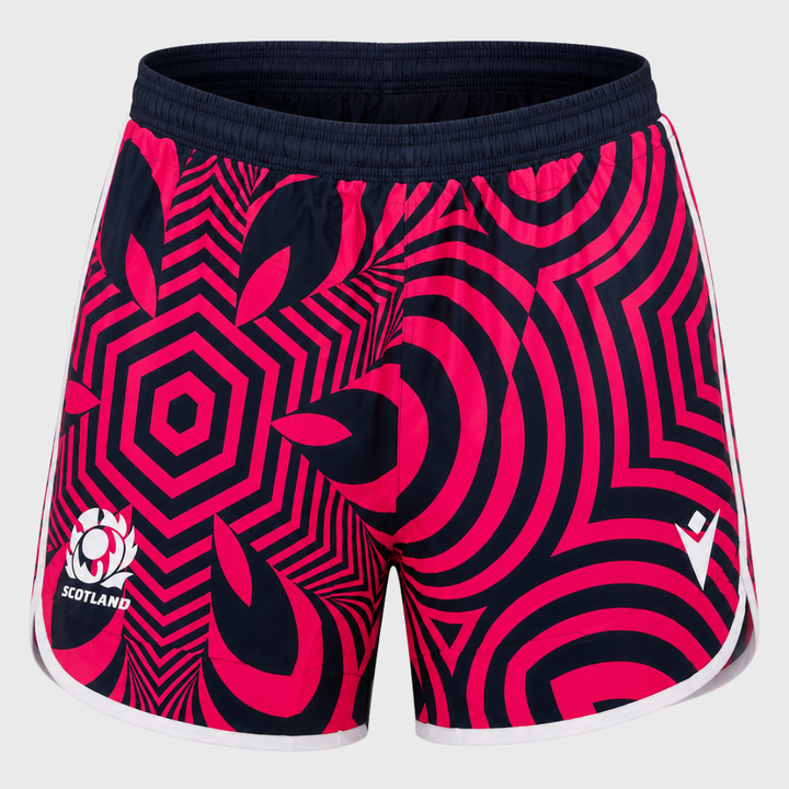 Macron Scotland Rugby Kid's Swim Shorts Navy/Neon Pink 2026/27