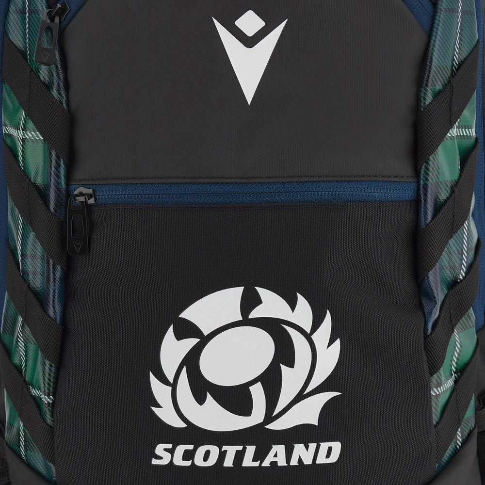 Macron Scotland Rugby 35 Litre Backpack Black/Tartan - Rugbystuff.com