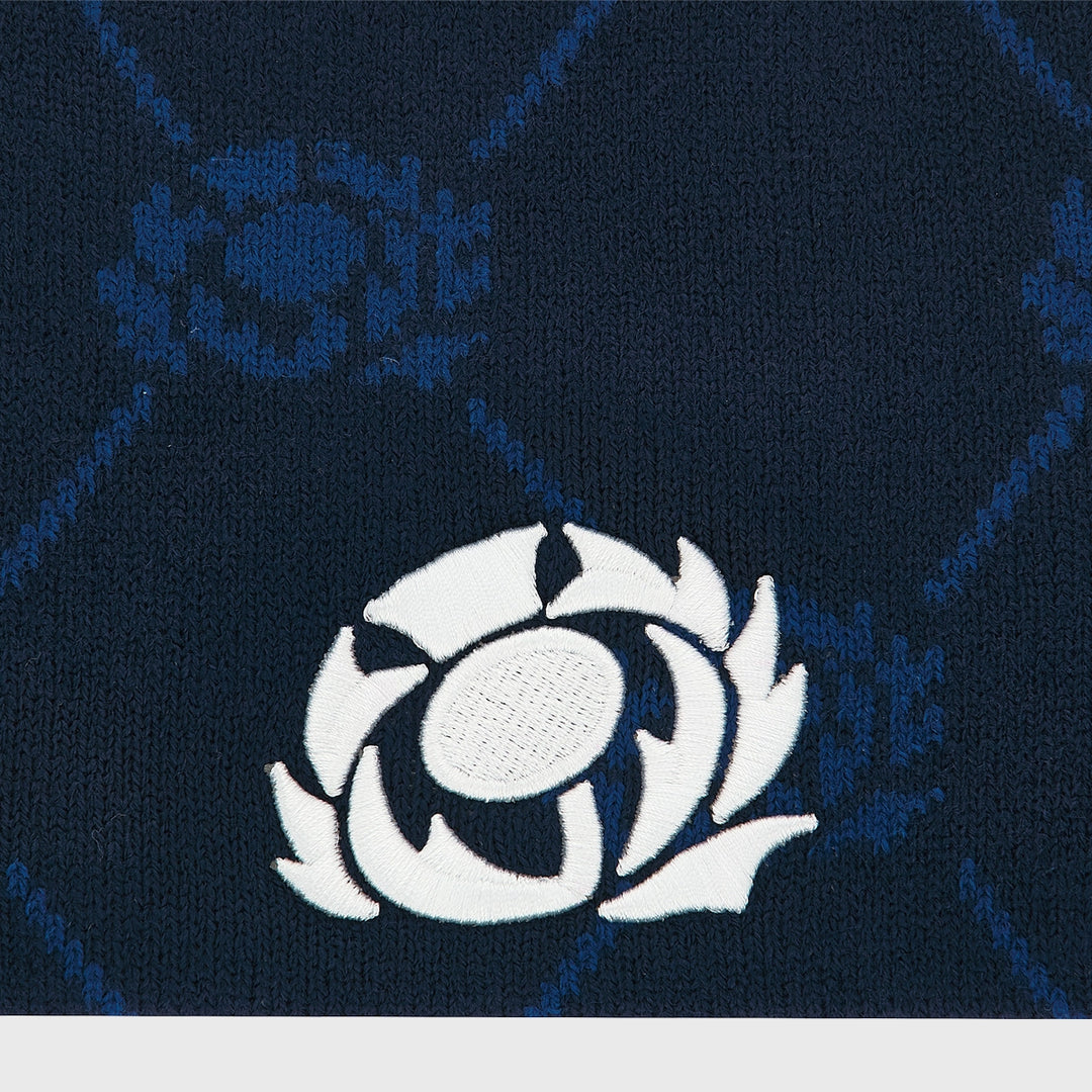 Macron Scotland Rugby Logo Beanie Hat Navy - Rugbystuff.com