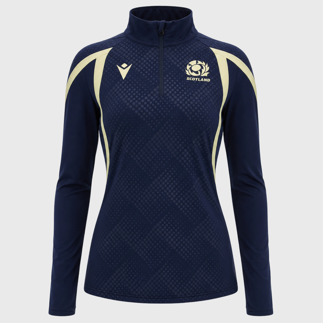 Macron Scotland Rugby Women's Training 1/4 Zip Navy/Sand 2026/27