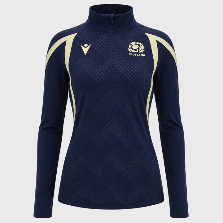 Macron Scotland Rugby Women's Training 1/4 Zip Navy/Sand 2026/27