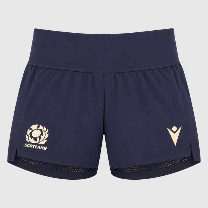 Macron Scotland Rugby Women's 2-in-1 Gym Shorts Navy/Sand 2026/27