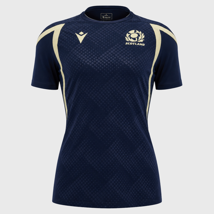 Macron Scotland Rugby Women's Poly Tee Navy/Sand 2026/27