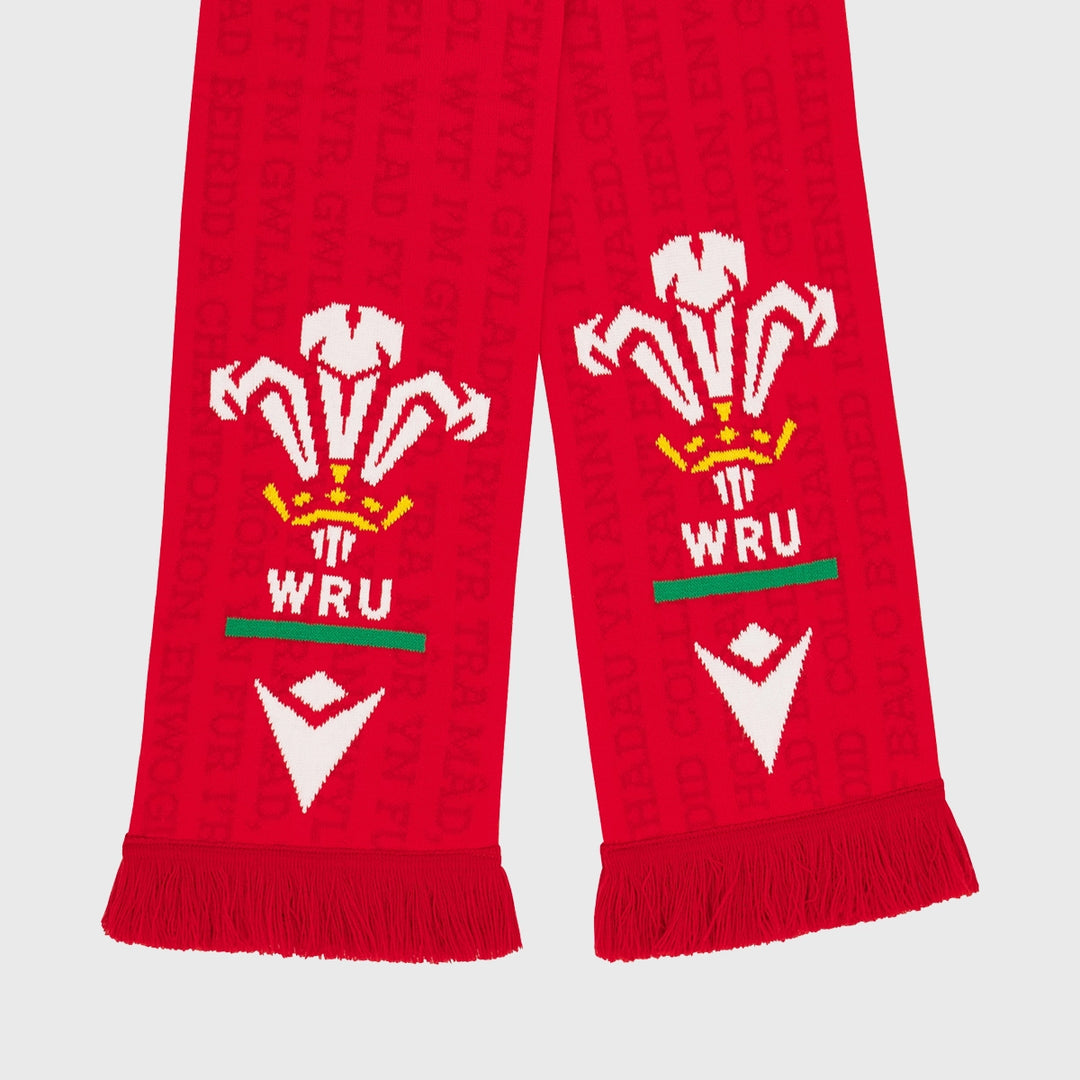 Macron Wales Rugby Pleidiol Wyf I'm Gwlad Scarf - Rugbystuff.com