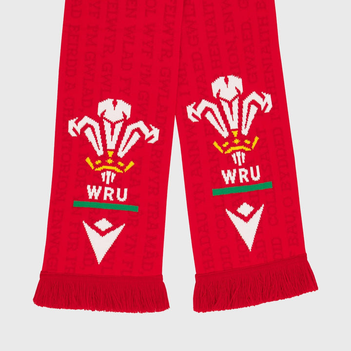 Macron Wales Rugby Pleidiol Wyf I'm Gwlad Scarf - Rugbystuff.com