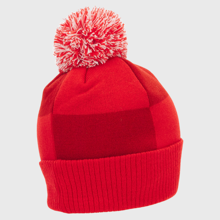 Macron Wales Rugby Bobble Beanie Hat Red 2025/26 - Rugbystuff.com