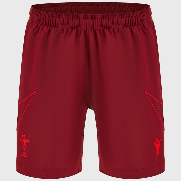 Macron Wales Rugby Training Bermuda Shorts Dark Red 2025/26 - Rugbystuff.com