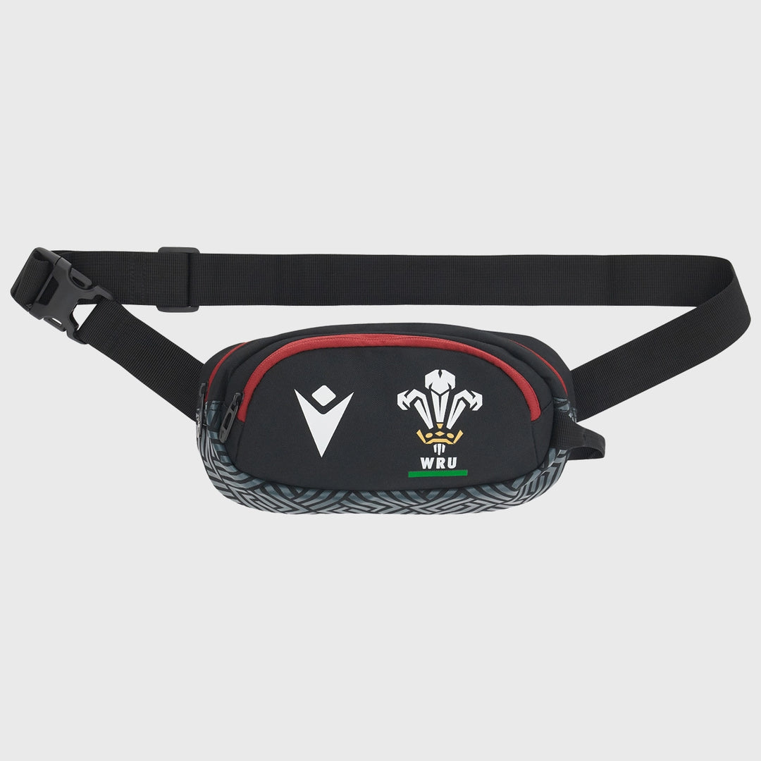 Macron Wales Rugby Bum Bag Black/Red - Rugbystuff.com