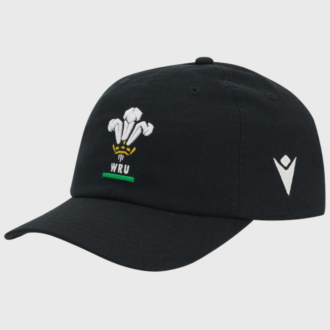 Macron Wales Rugby Dad Cap Black 2025/26 - Rugbystuff.com