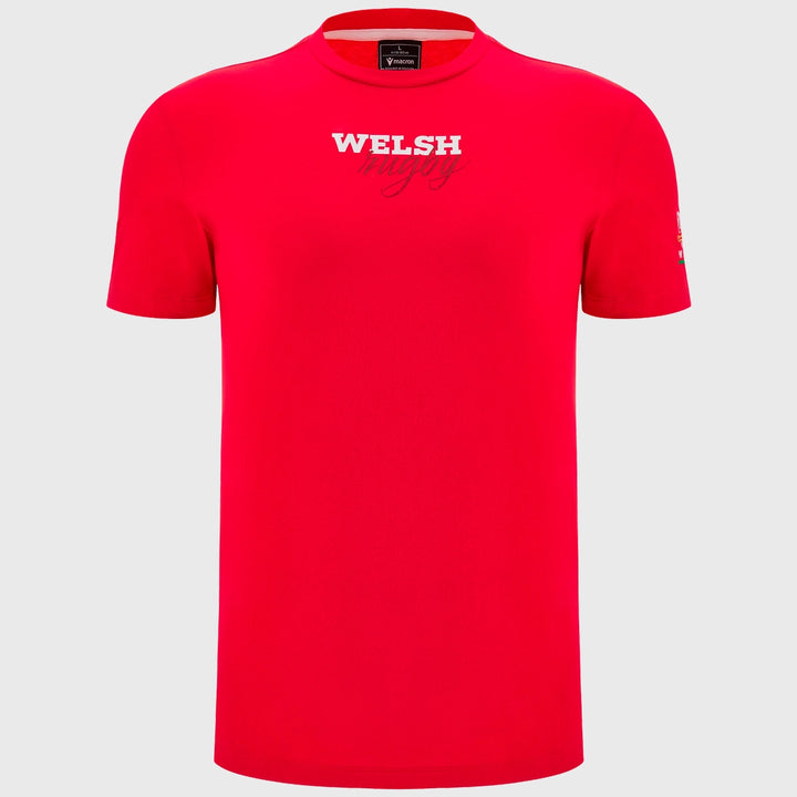 Macron Wales Rugby Fan Cotton Tee Red 2025/26 - Rugbystuff.com