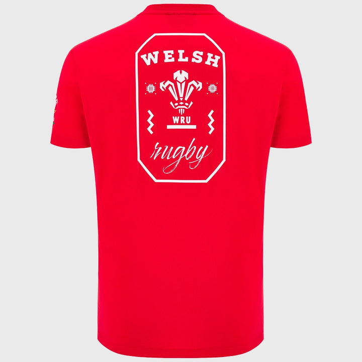 Macron Wales Rugby Fan Cotton Tee Red 2025/26 - Rugbystuff.com