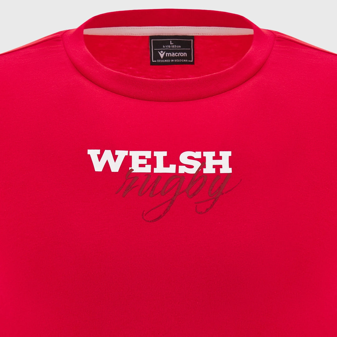 Macron Wales Rugby Fan Cotton Tee Red 2025/26 - Rugbystuff.com