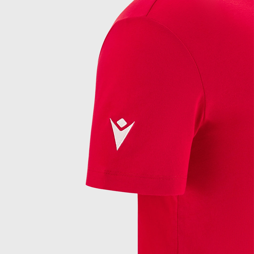 Macron Wales Rugby Fan Cotton Tee Red 2025/26 - Rugbystuff.com
