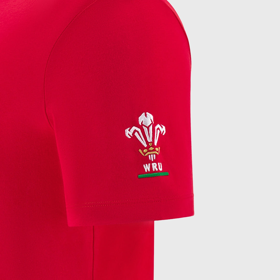 Macron Wales Rugby Fan Cotton Tee Red 2025/26 - Rugbystuff.com