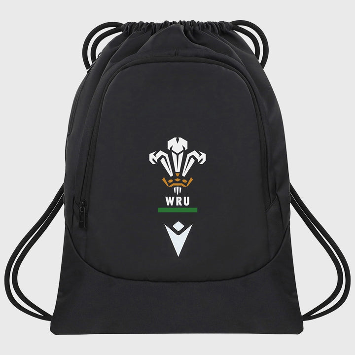Macron Wales Rugby Gym Sack Black - Rugbystuff.com