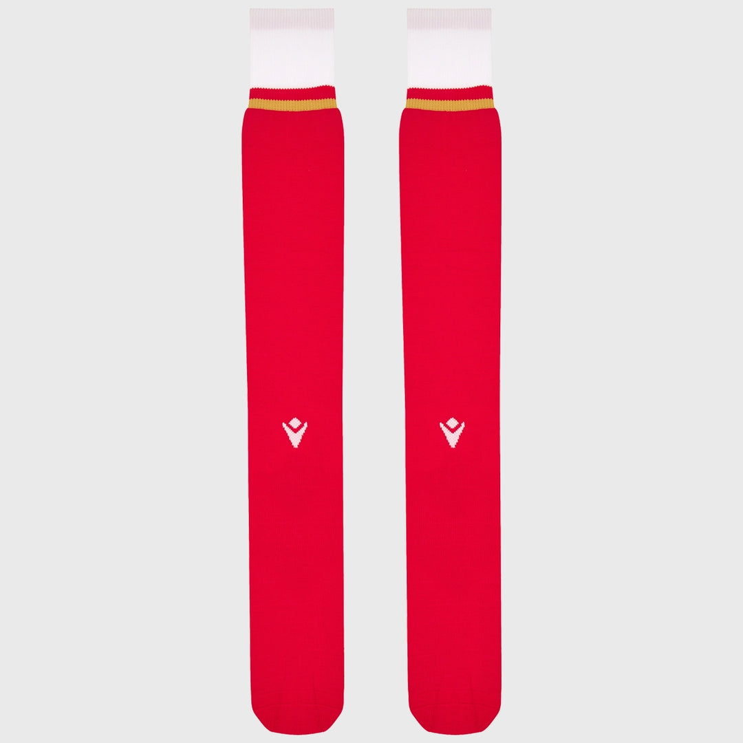 Macron Wales Home Rugby Socks 2024/25 - Rugbystuff.com