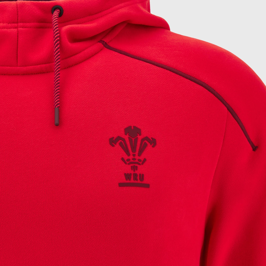 Macron Wales Rugby Player Hoody Red 2025/26 - Rugbystuff.com