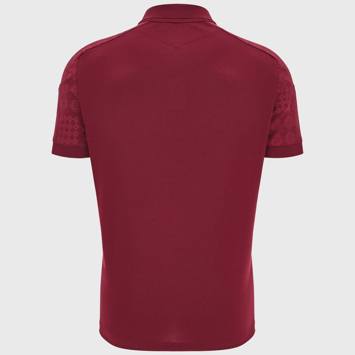 Macron Wales Rugby Travel Polo Shirt Dark Red 2025/26 - Rugbystuff.com