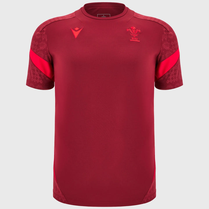 Macron Wales Rugby Poly Tee Dark Red 2025/26 - Rugbystuff.com