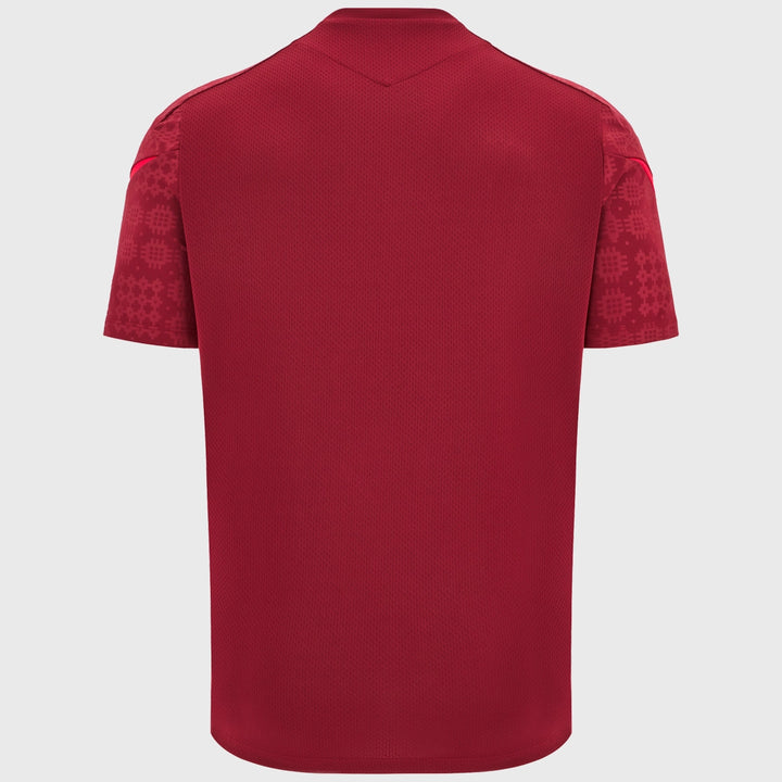 Macron Wales Rugby Poly Tee Dark Red 2025/26 - Rugbystuff.com