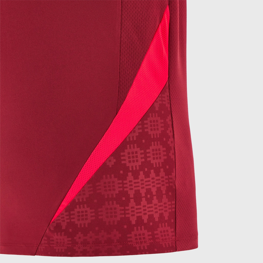 Macron Wales Rugby Poly Tee Dark Red 2025/26 - Rugbystuff.com