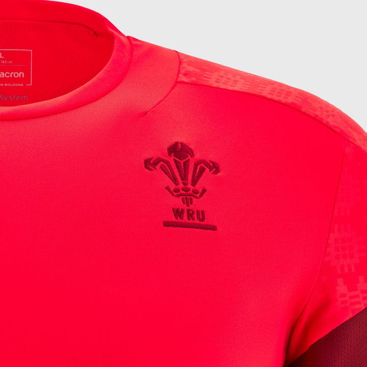 Macron Wales Rugby Poly Tee Red 2025/26 - Rugbystuff.com