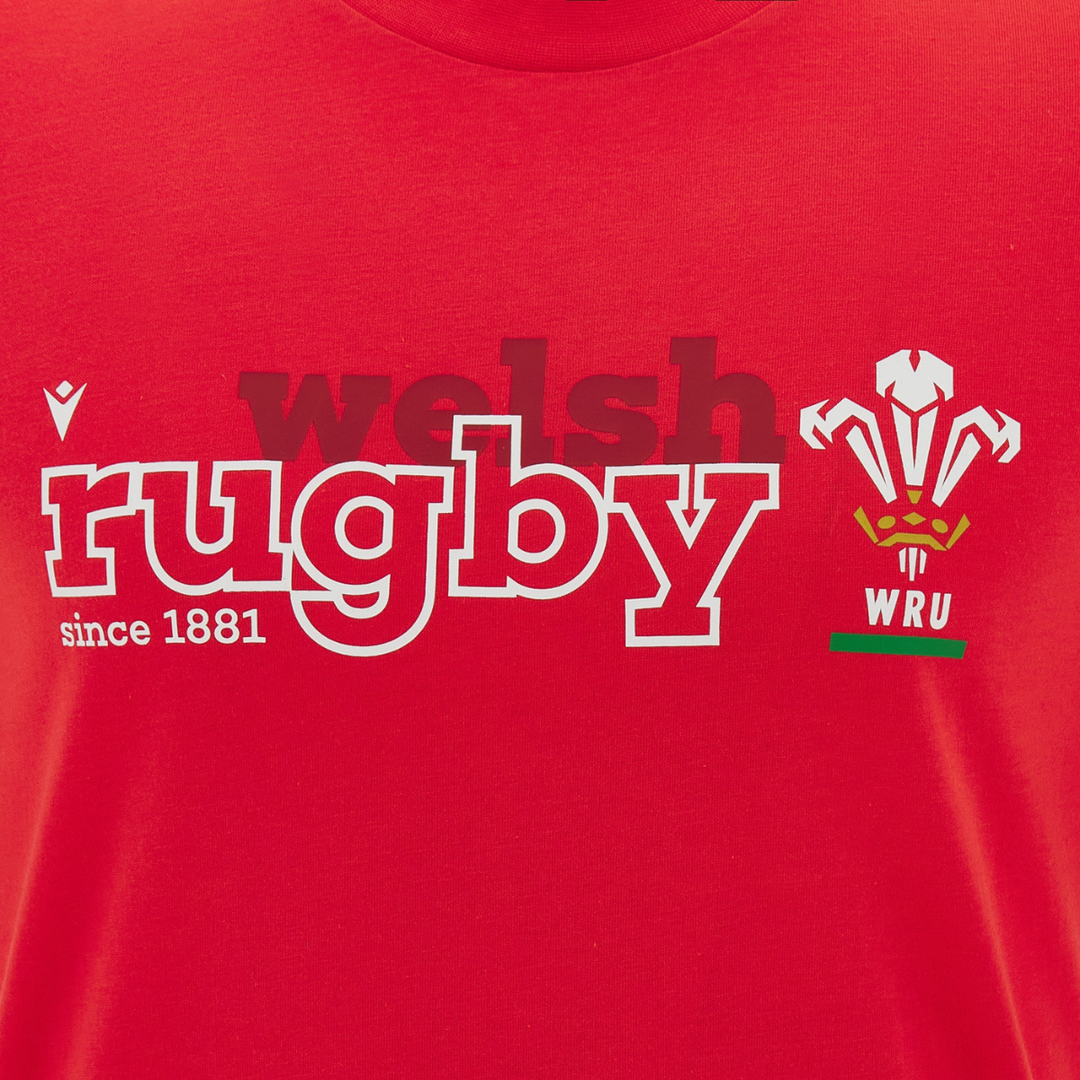 Macron Wales Rugby Fan Cotton Tee Red 2026/27
