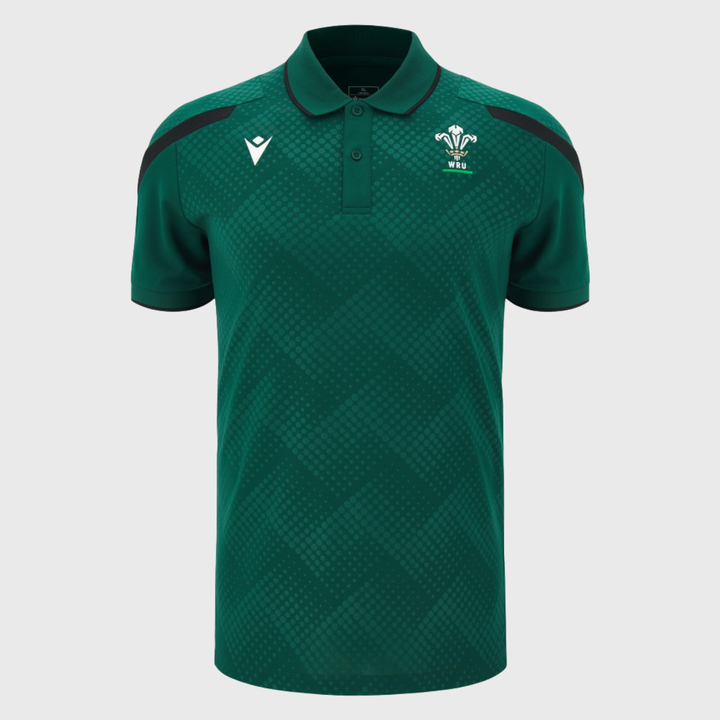 Macron Wales Rugby Poly Polo Shirt Green 2026/27