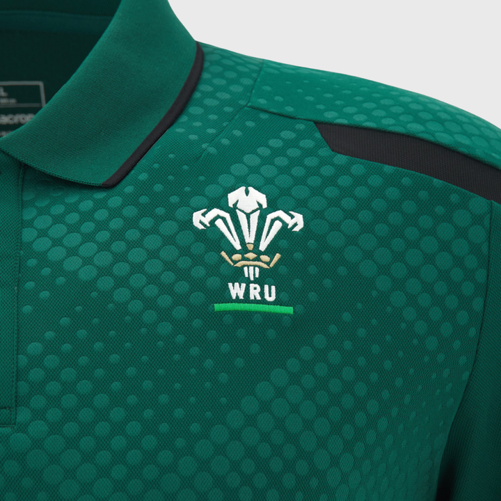 Macron Wales Rugby Poly Polo Shirt Green 2026/27