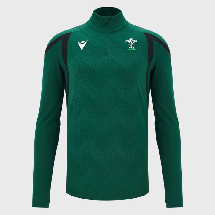 Macron Wales Rugby 1/4 Zip Training Top Green 2026/27