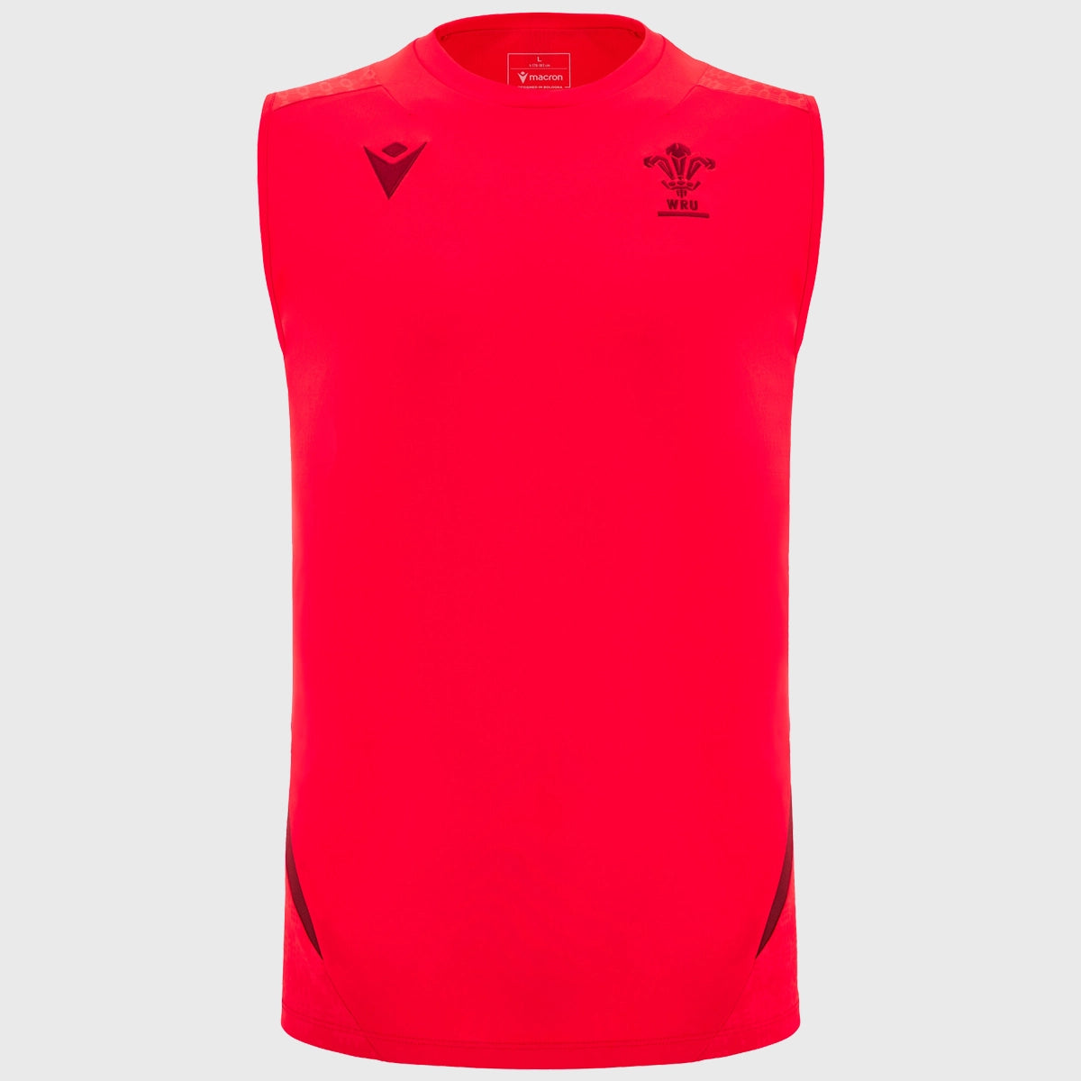 Macron Wales Rugby Sleeveless Poly Tee Red 2025/26 - Rugbystuff.com