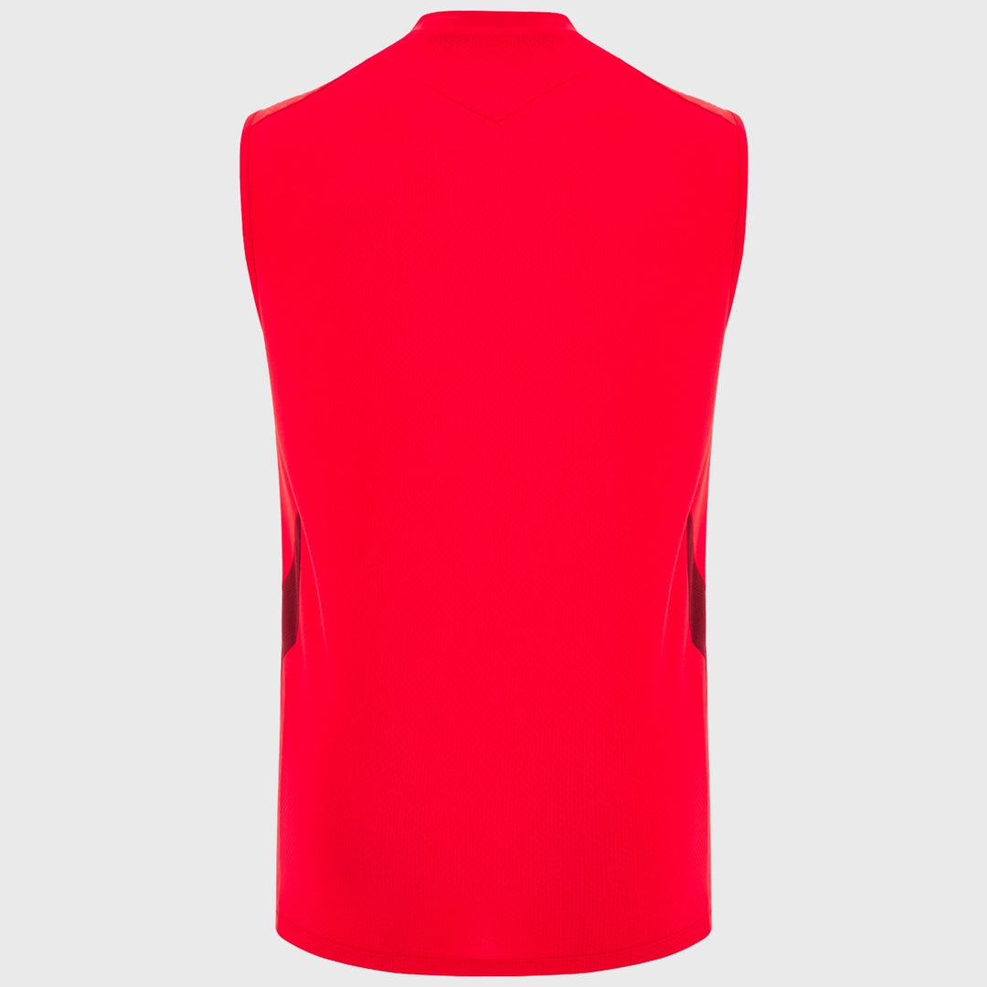 Macron Wales Rugby Sleeveless Poly Tee Red 2025/26 - Rugbystuff.com