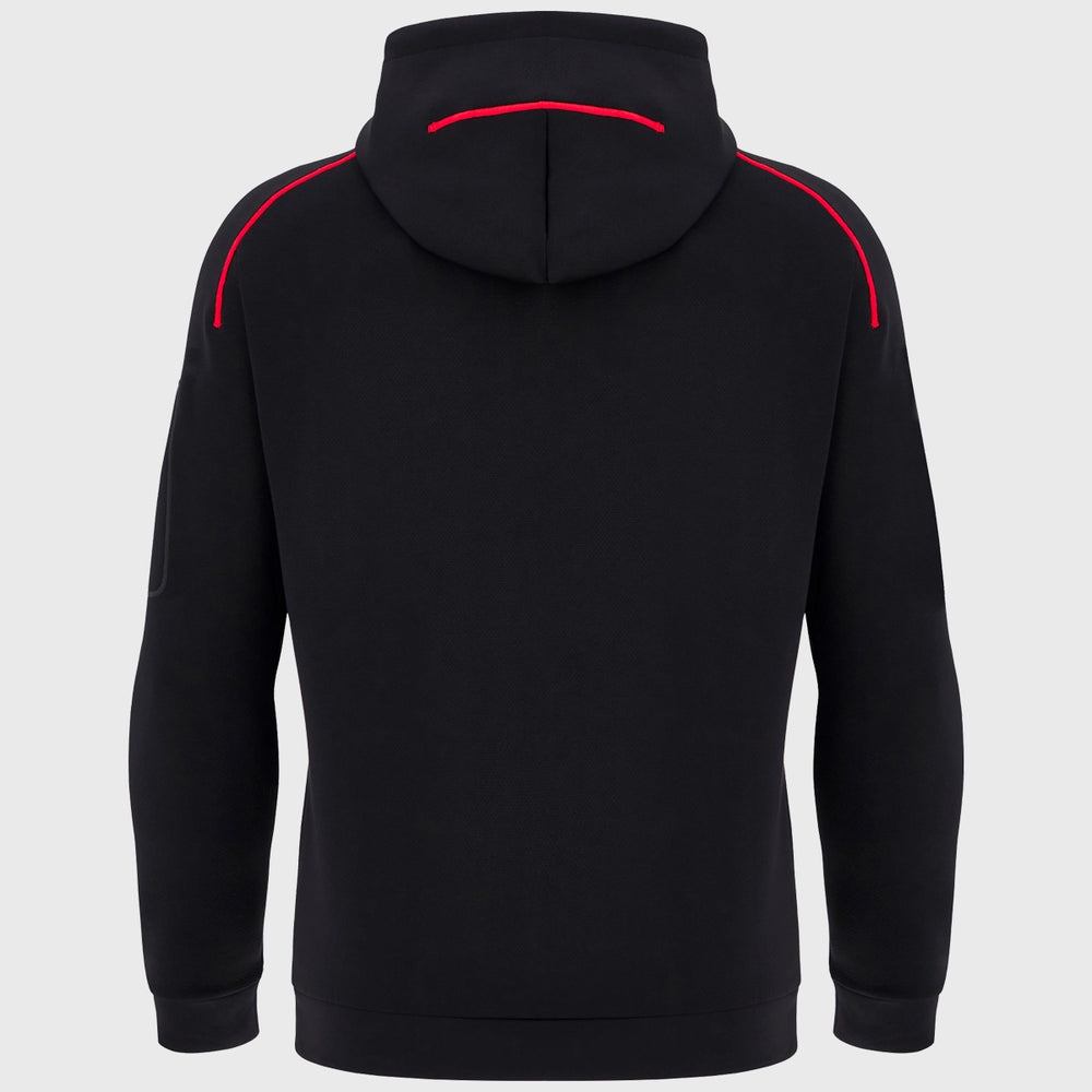 Macron Wales Rugby Travel Tech Hoody Black 2025/26 - Rugbystuff.com