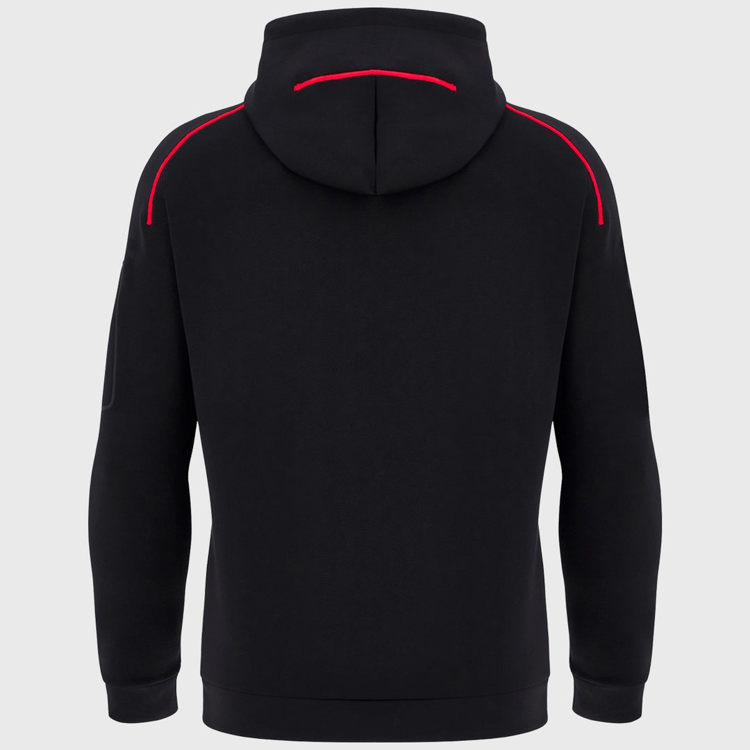 Macron Wales Rugby Travel Tech Hoody Black 2025/26 - Rugbystuff.com
