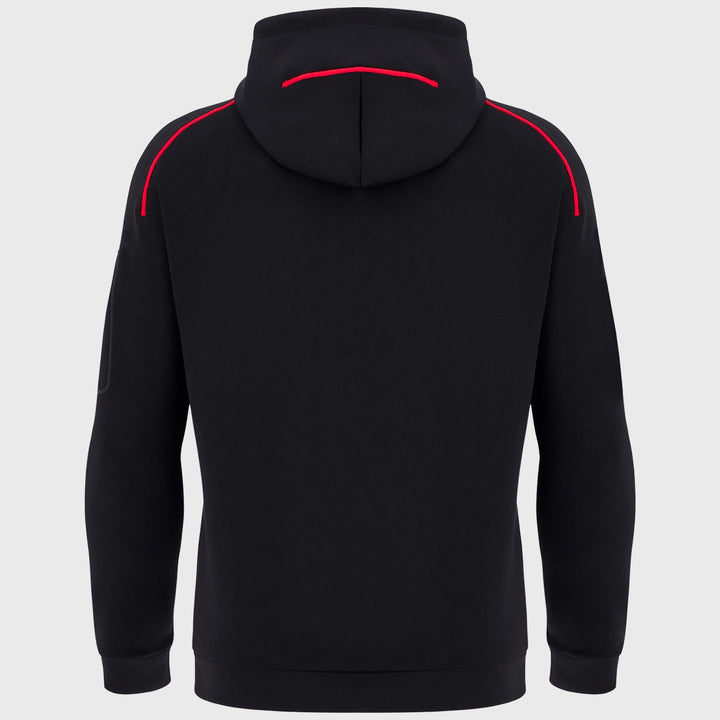 Macron Wales Rugby Travel Tech Hoody Black 2025/26 - Rugbystuff.com