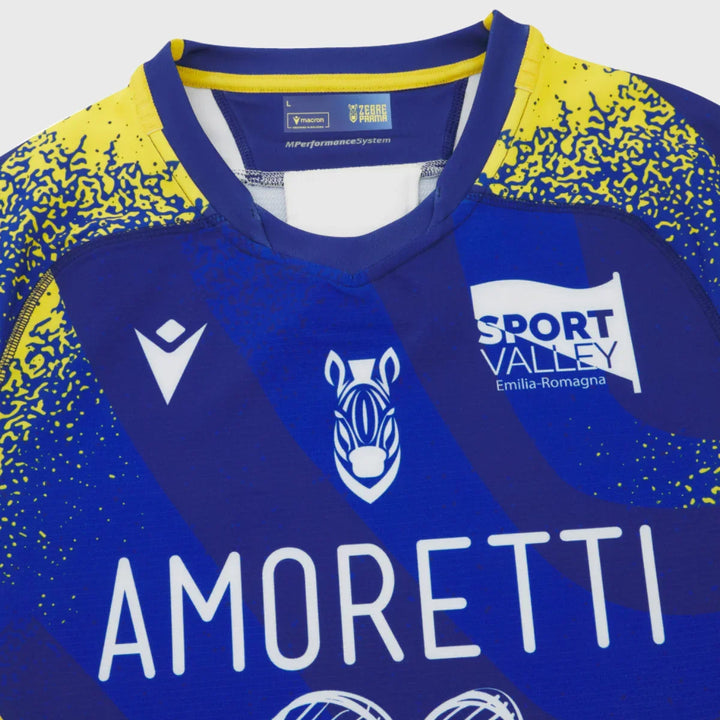 Macron Zebre Home Slim Fit Rugby Shirt 2025/26 - Rugbystuff.com