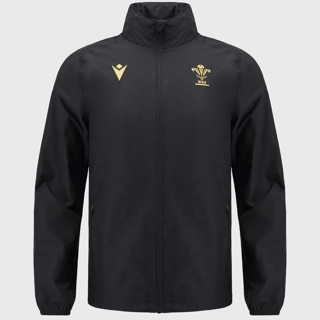 Macron Wales Rugby Waterproof Jacket Black