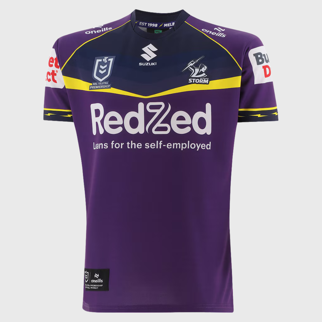 O'Neill's Melbourne Storm Men's NRL Home Replica Rugby Jersey 2026 - Rugbystuff.com