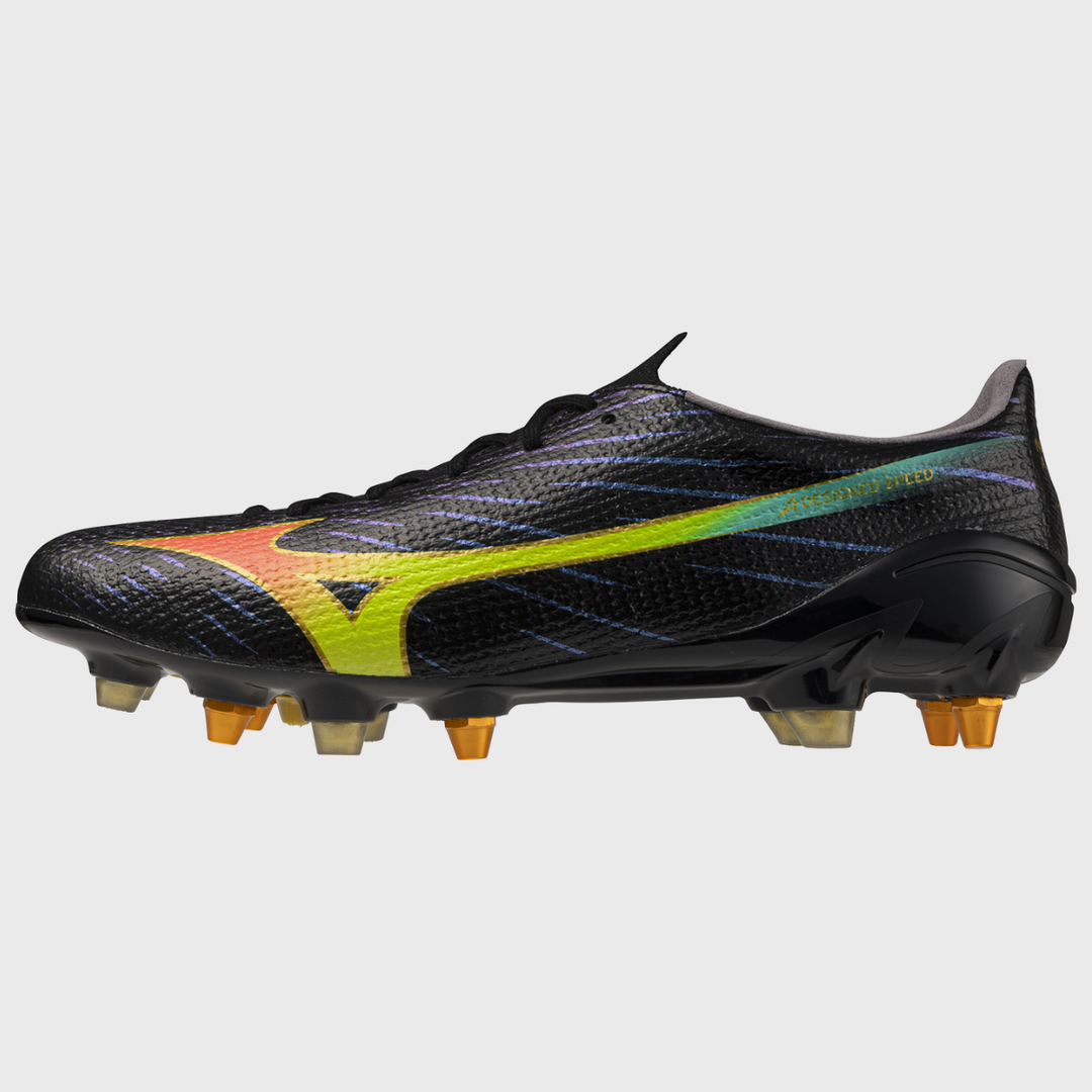 Mizuno α Alpha III Elite Mix Rugby Boots Black/Lava Orange/Evening Primrose