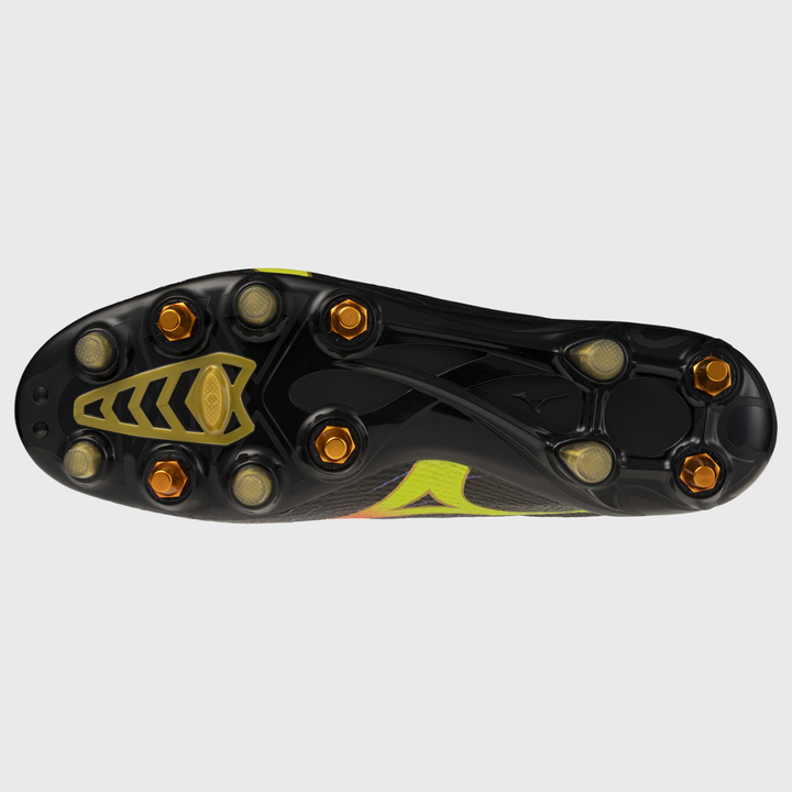Mizuno α Alpha III Elite Mix Rugby Boots Black/Lava Orange/Evening Primrose