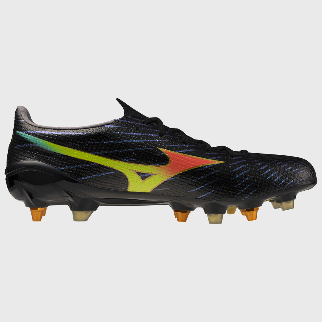 Mizuno α Alpha III Elite Mix Rugby Boots Black/Lava Orange/Evening Primrose