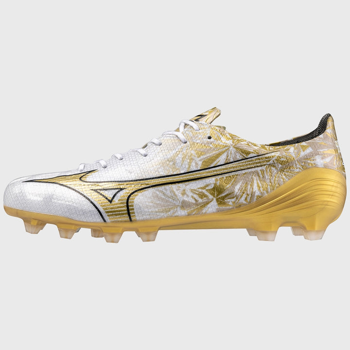 Mizuno α Alpha Elite MD Rugby Boots White/Gold - Rugbystuff.com