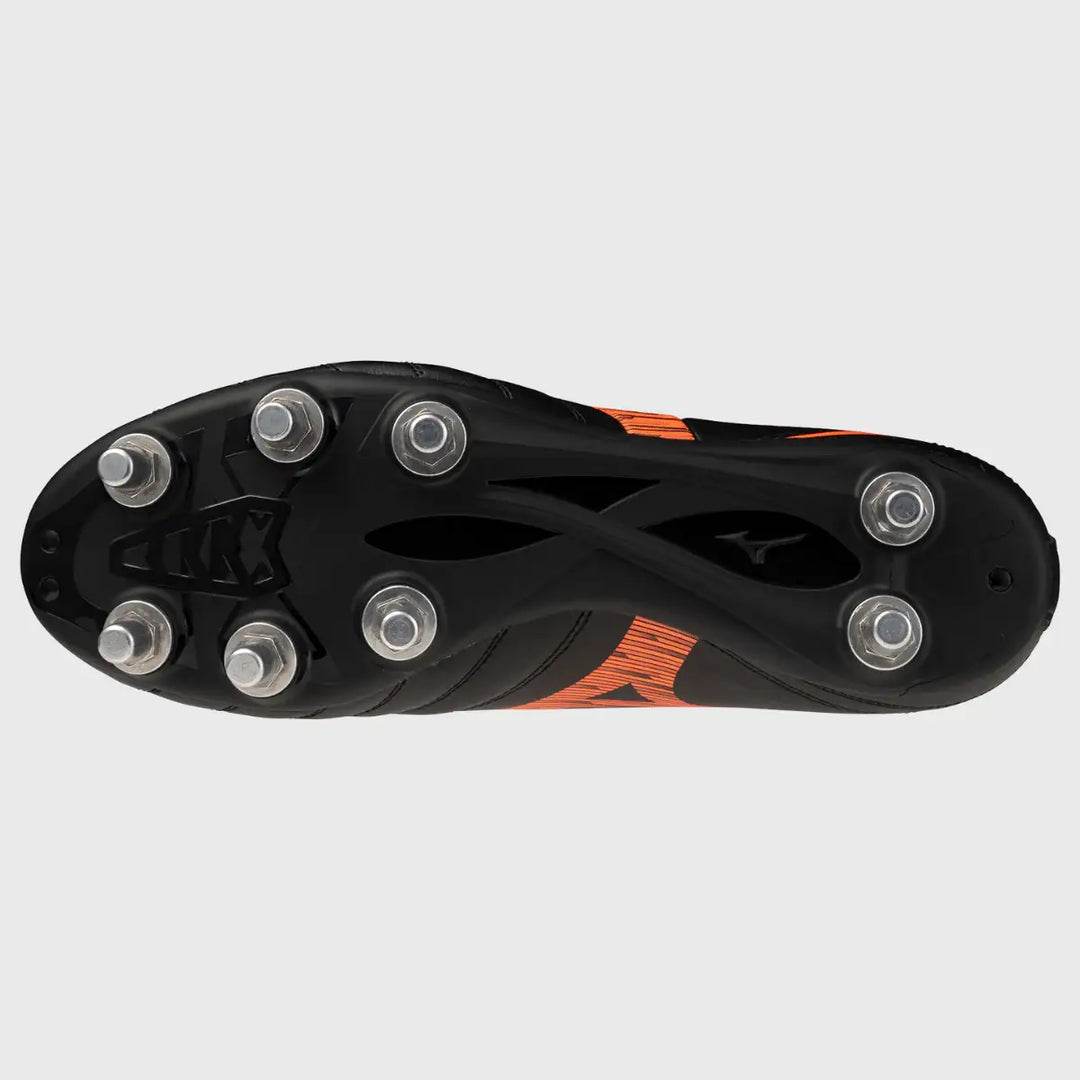 Mizuno Monarcida Neo III SI Rugby Boots Black/Lava Orange - Rugbystuff.com