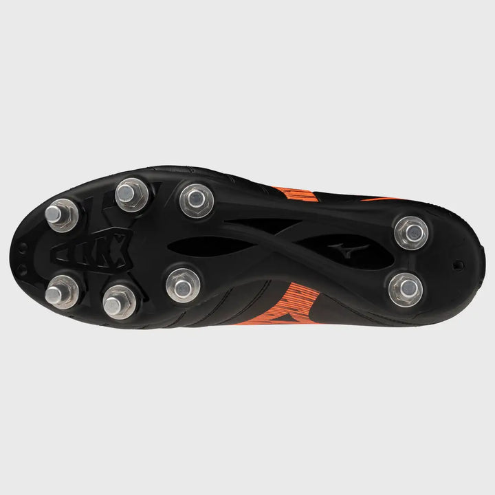 Mizuno Monarcida Neo III SI Rugby Boots Black/Lava Orange - Rugbystuff.com