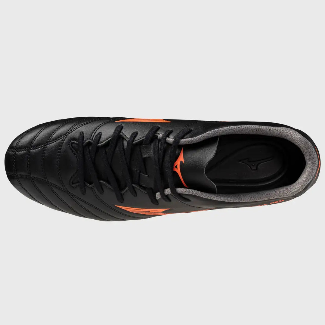 Mizuno Monarcida Neo III SI Rugby Boots Black/Lava Orange - Rugbystuff.com