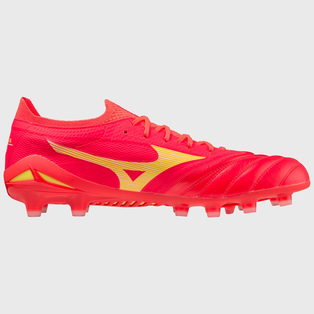 Mizuno Morelia Neo IV Beta Elite MD Rugby Boots Fiery Coral - Rugbystuff.com